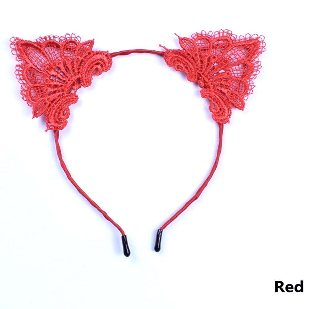 Sexy Lady Black Lace Cat Ears headband hair accessories - 10