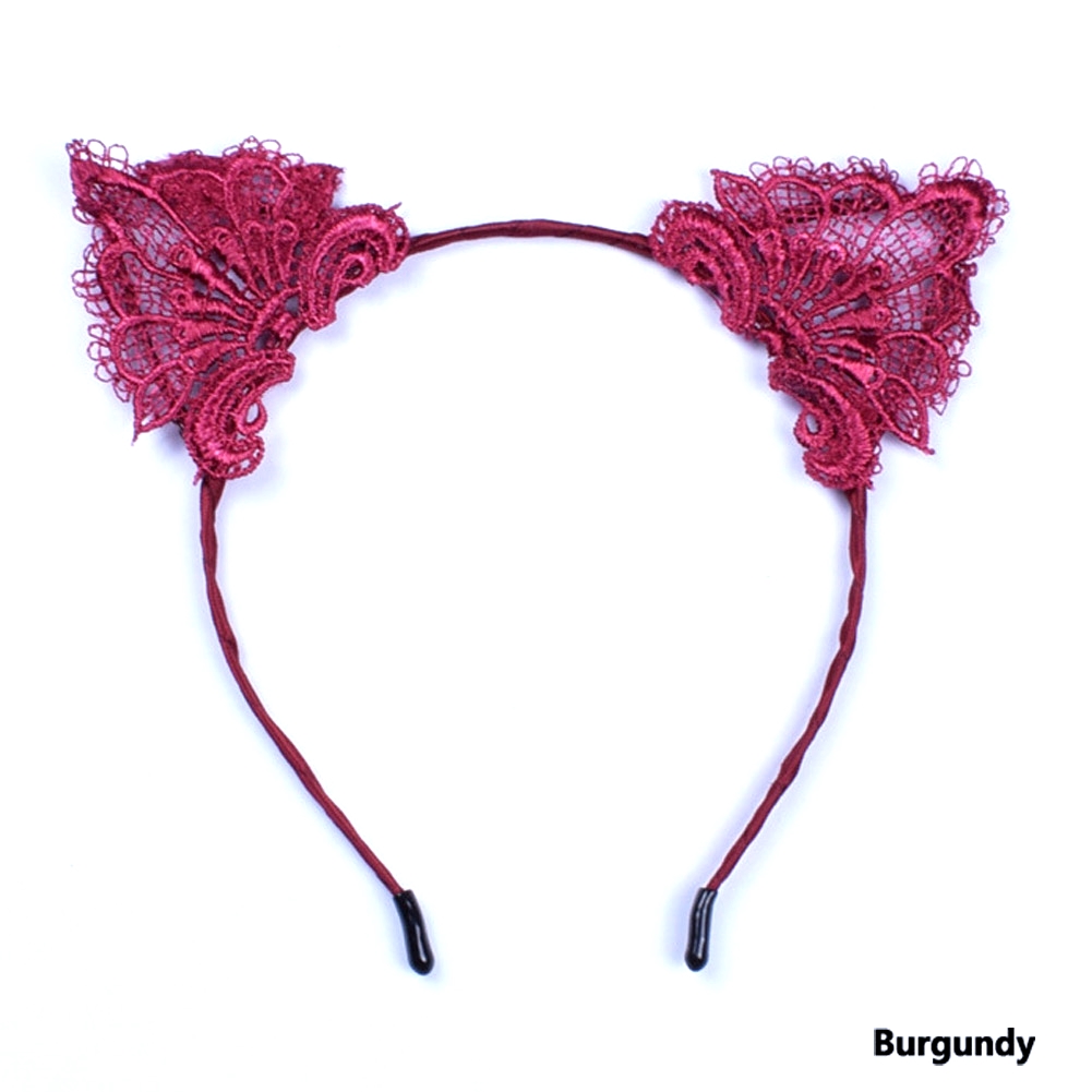 Sexy Lady Black Lace Cat Ears headband hair accessories - 9