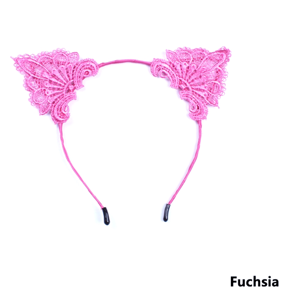 Sexy Lady Black Lace Cat Ears headband hair accessories - 7