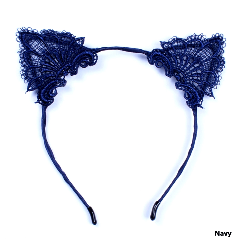 Sexy Lady Black Lace Cat Ears headband hair accessories - 11