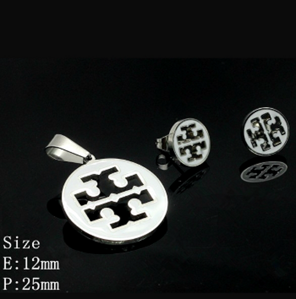 Rostfritt stål hänge & Par Stud Örhängen (SET)