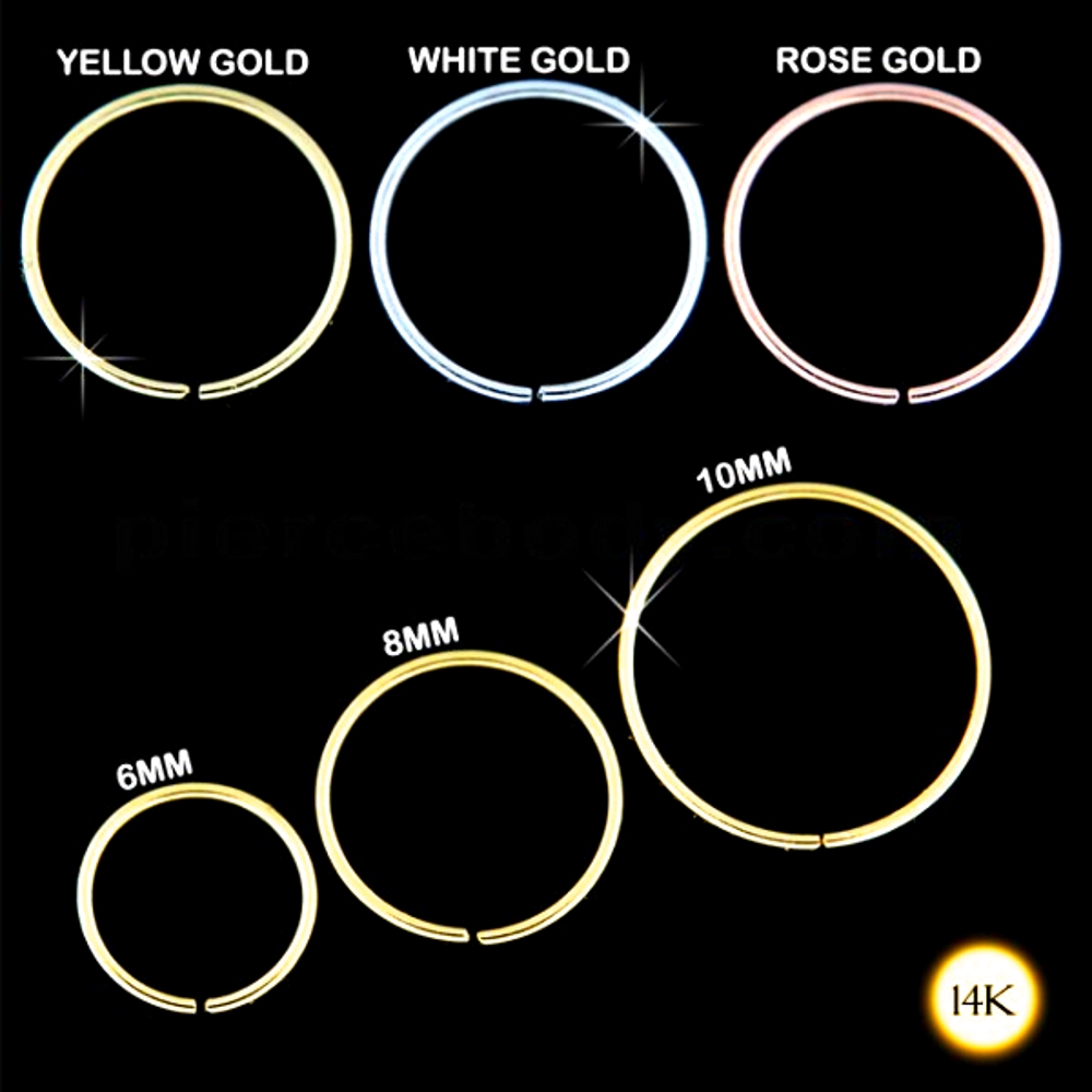 14K Gold Nose Hoop Ring
