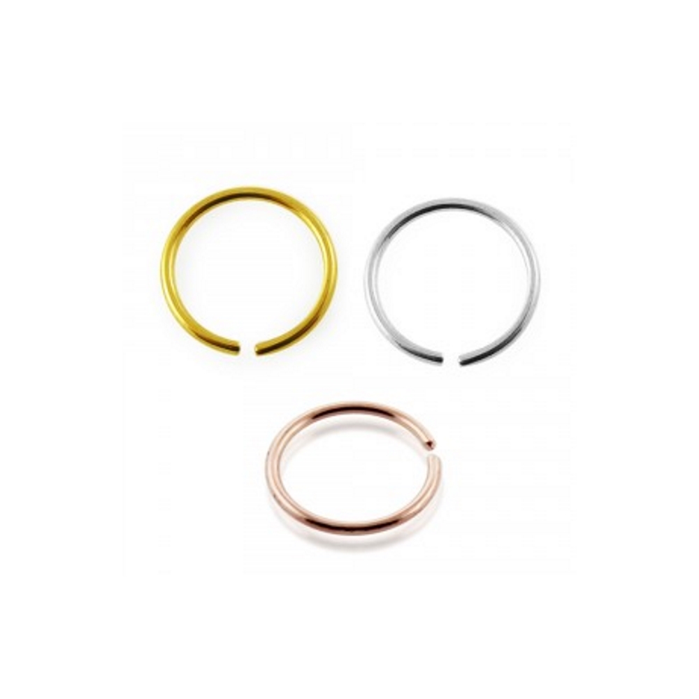14K Gold Nose Hoop Ring - 4