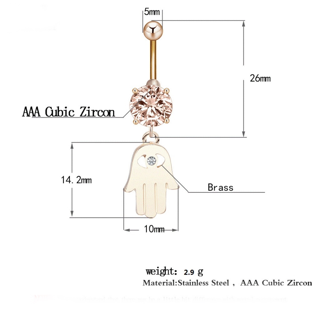 Gold Plated Navel Belly Button Ring Body Piercing GOLD/SILVER - 6