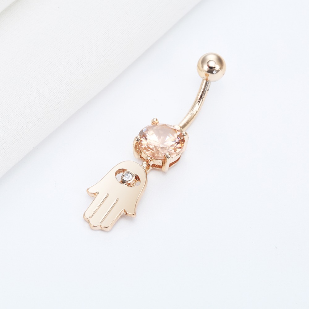 Gold Plated Navel Belly Button Ring Body Piercing GOLD/SILVER - 4
