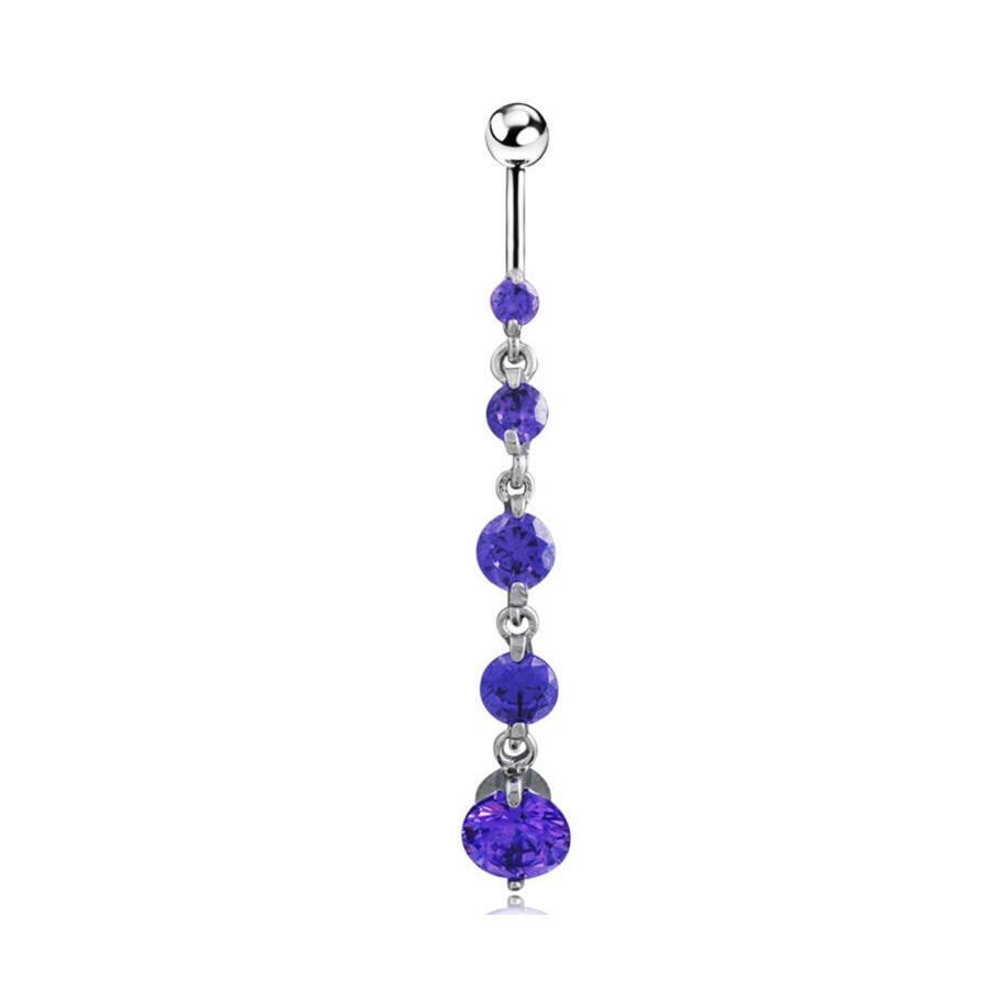 Gold Plated Navel Belly Button Ring Body Piercing Jewelry CZ 