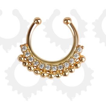 YELLOW GOLD Nose Rings Body Piercing Fake Septum Clicker