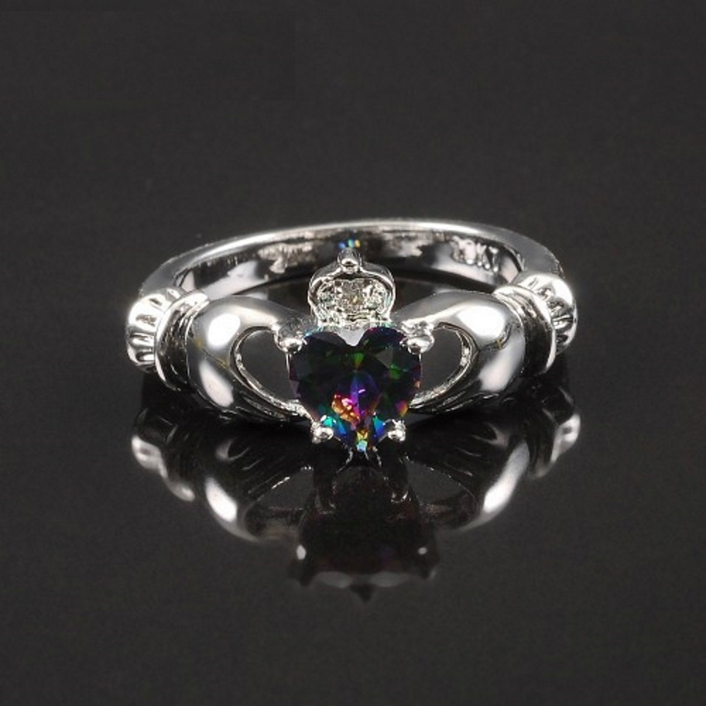 18K WHITE Gold Filled RING engagement - 2