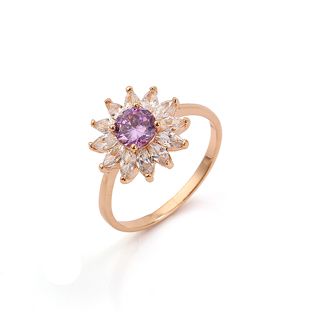 18k Gold Filled CZ RING lilac