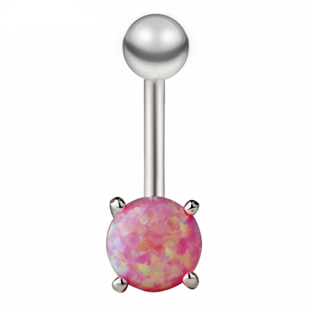 Navel Jewelry piercing 14G 316L Surgical Steel Opal