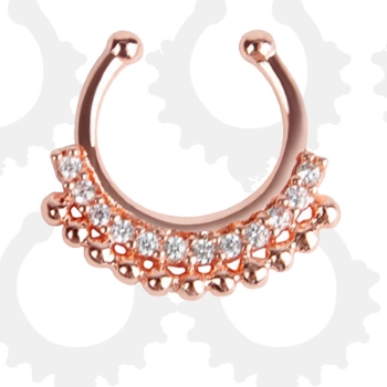ROSE GOLD Nose Rings Body Piercing Fake Septum Clicker