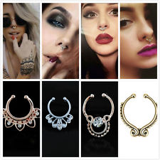 ROSE GOLD Nose Rings Body Piercing Fake Septum Clicker - 4