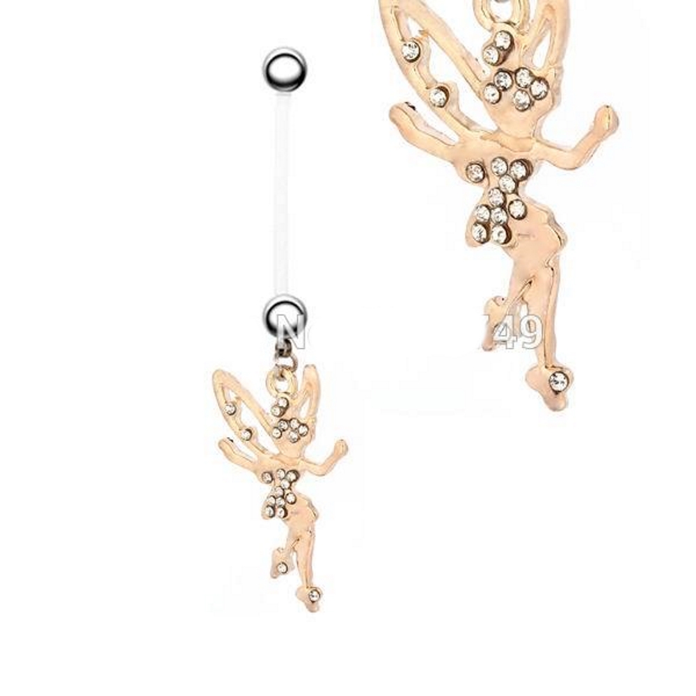 Gold Plated Navel Belly Button Ring Body Piercing Jewelry