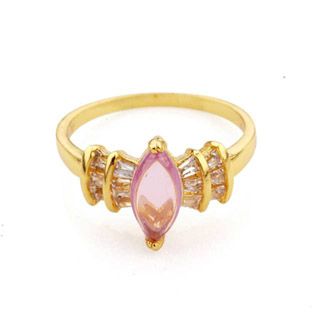 24K Guldfyllda Guld gulddoublé Filled CZ Ring #17 - 2