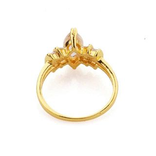 24K Guldfyllda Guld gulddoublé Filled CZ Ring #17 - 3