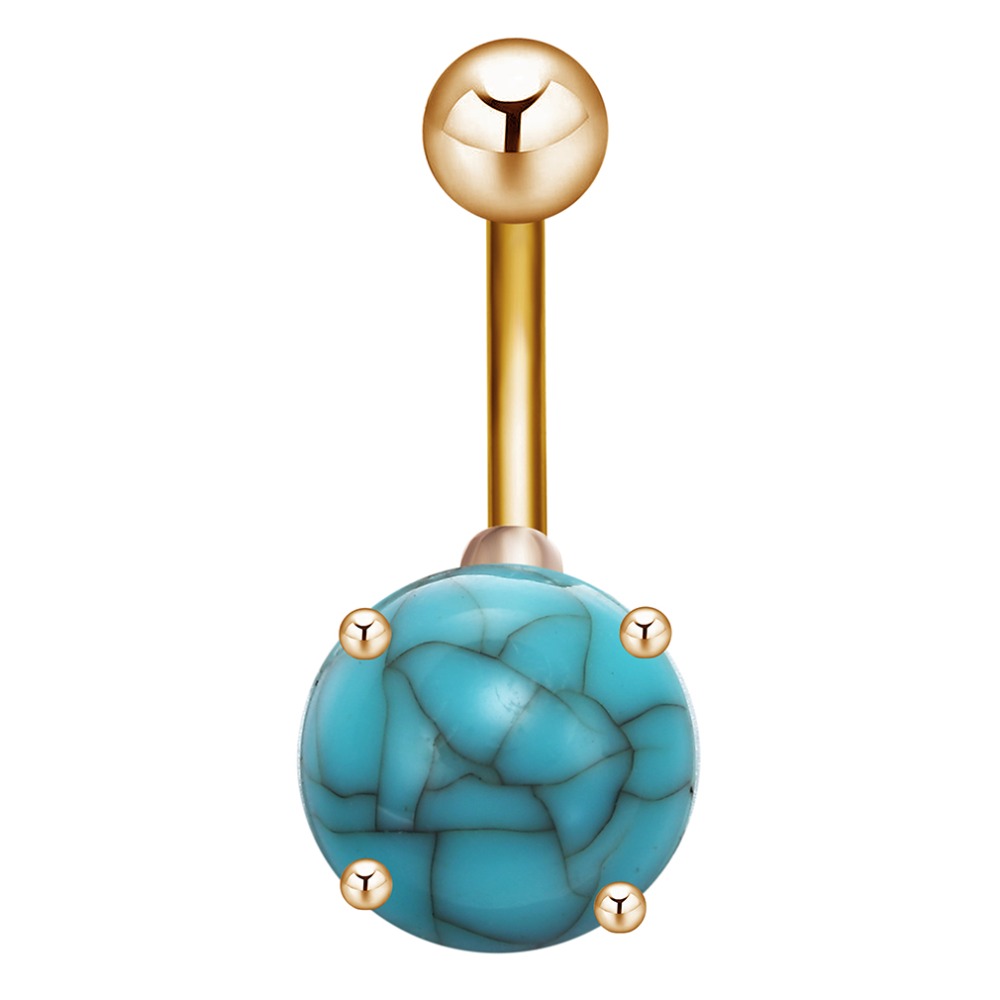 Navel Belly Button Ring Body Piercing Stone 