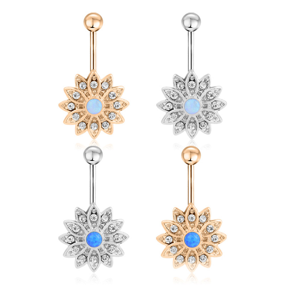 Navel Belly Button Ring Body Piercing 316l Steel crystal 