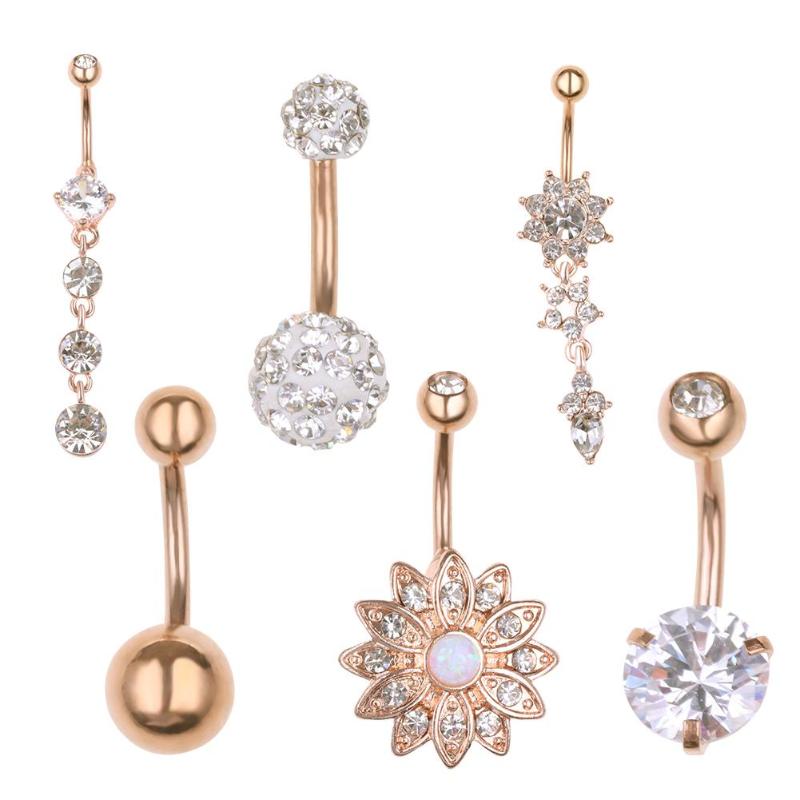 Navelpiercingar  6 st / set 