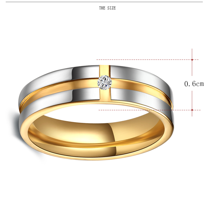 Rostfritt stål ring CZ - 2