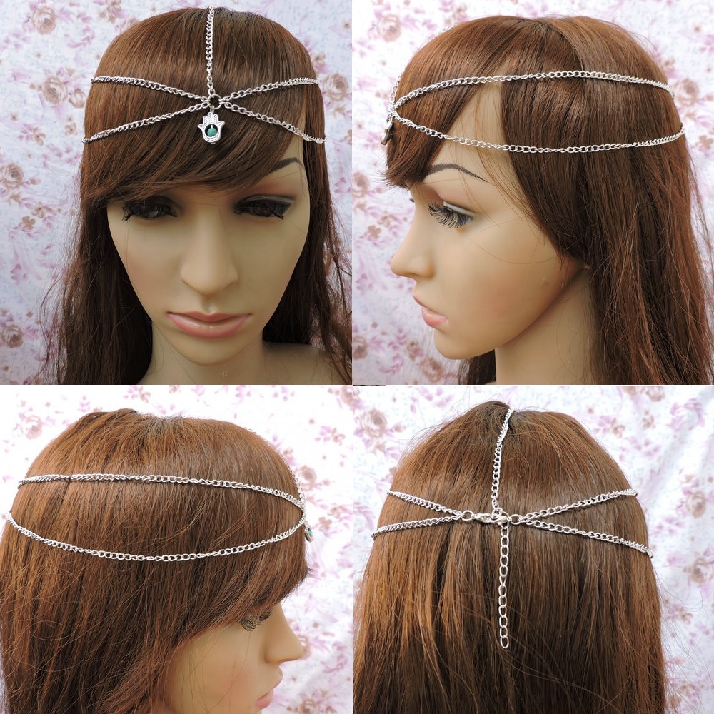 Women Hair Band Chains pearl tiara bridal