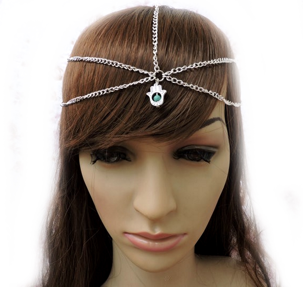 Women Hair Band Chains pearl tiara bridal - 2