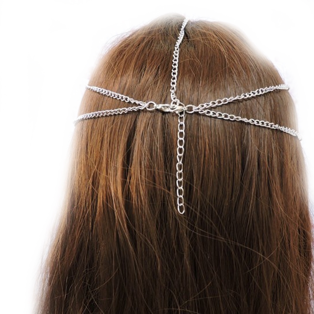 Women Hair Band Chains pearl tiara bridal - 3