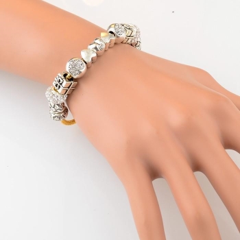 Handgjorda Armband silver, guldpläterad orm Kedja Kärlek berlockarmband - 3