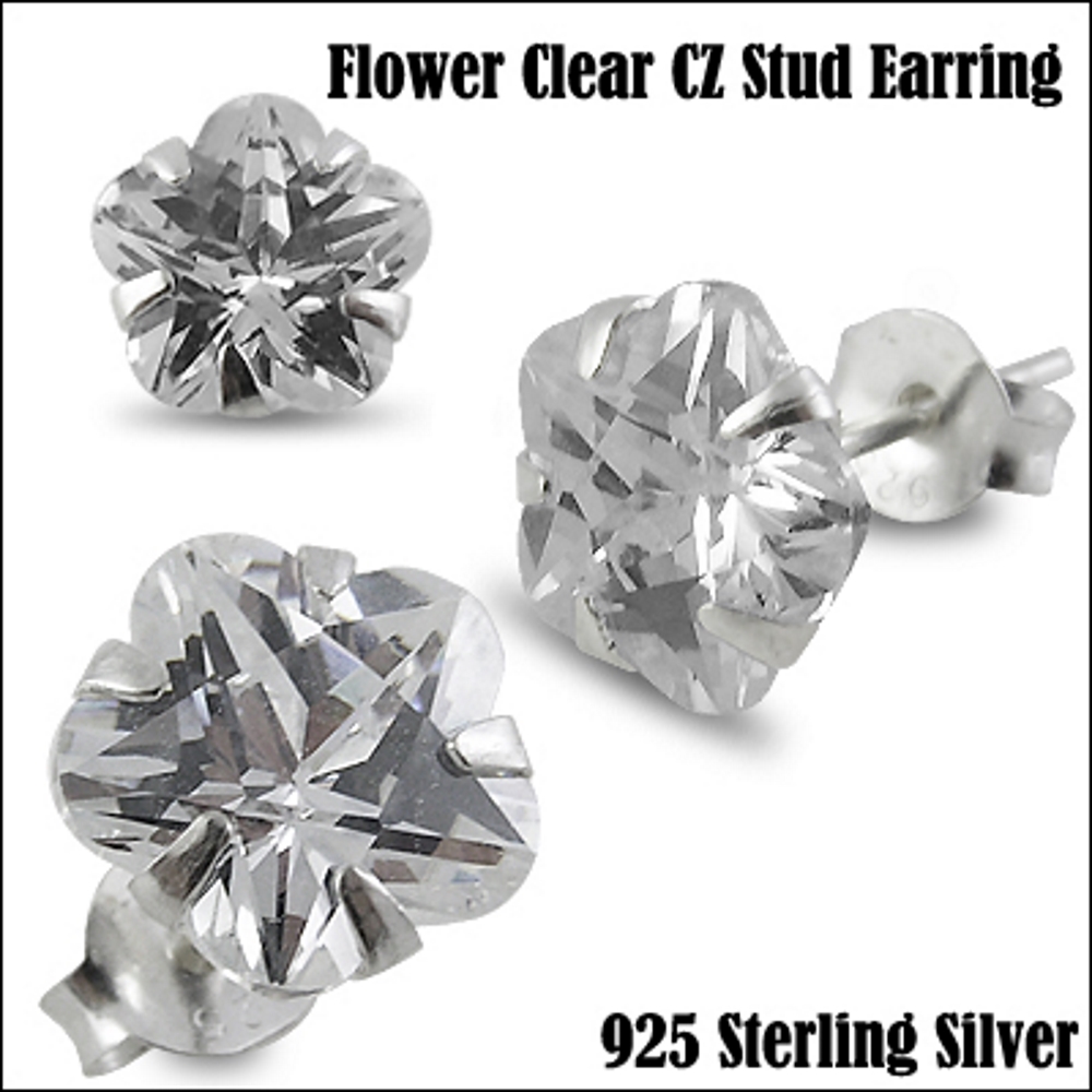 925 Sterling Silver CZ Earring 6MM