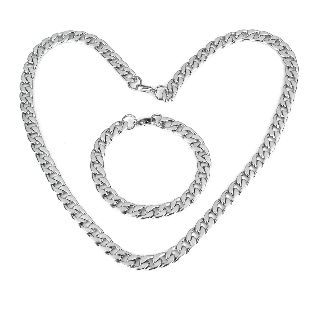 Stainless Steel Necklace + Bracelet 11.3x3mm - 6