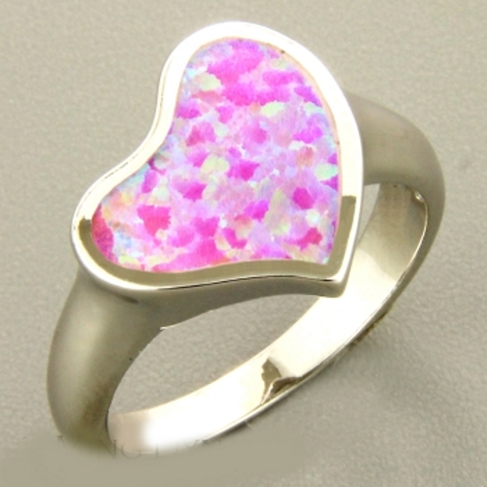Silver RING Ängel Rosa Brand Opal