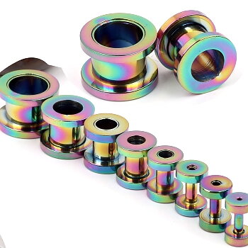 mix (2-10mm) stainless steel piercing ear tunnel