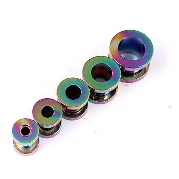 mix (2-10mm) stainless steel piercing ear tunnel