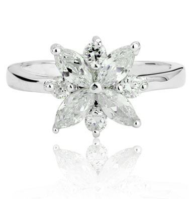 18K Vitguld Guldfyllda gulddoublé Filled CZ Ring