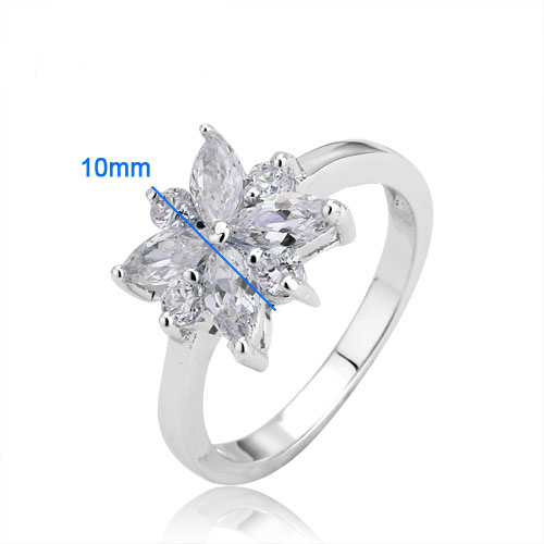 18K Vitguld Guldfyllda gulddoublé Filled CZ Ring - 2