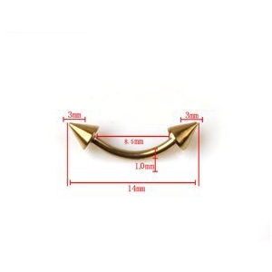 316L surgical stainless steel with gold plated - 2