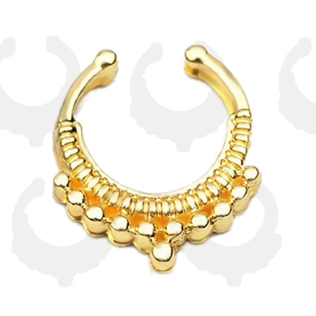 YELLOW GOLD Nose Rings Body Piercing Fake Septum Clicker