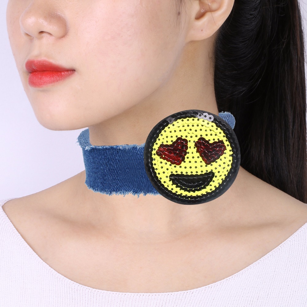 Vintage necklace Blue Jeans SMILE - 2