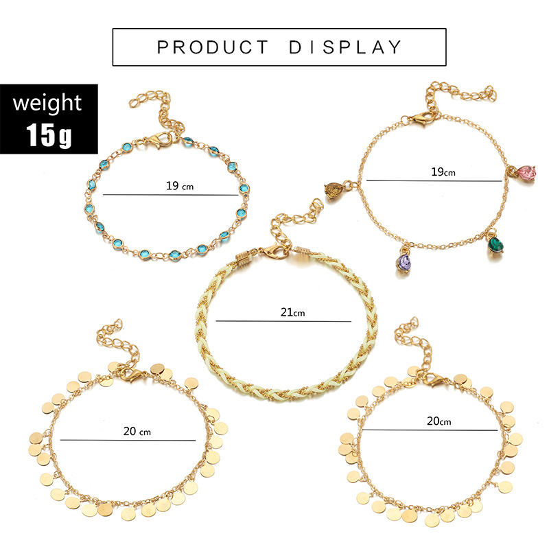 Fotlänk   armband 5 st set - 4