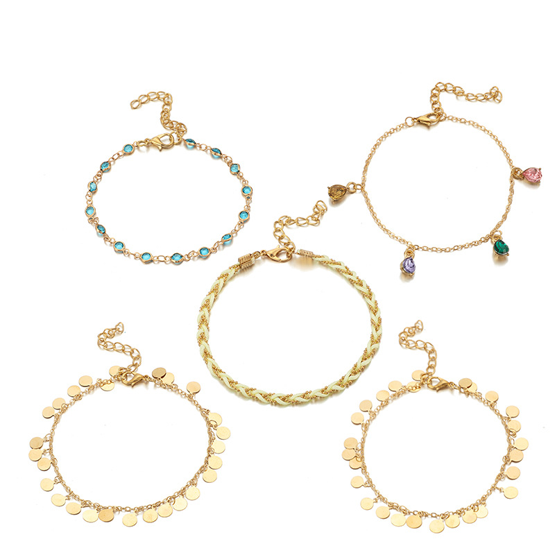 Fotlänk   armband 5 st set - 3