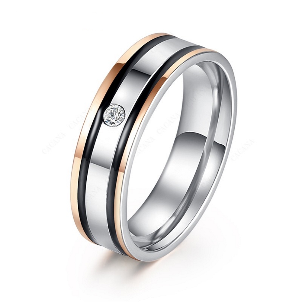 Rostfritt stål ring CZ