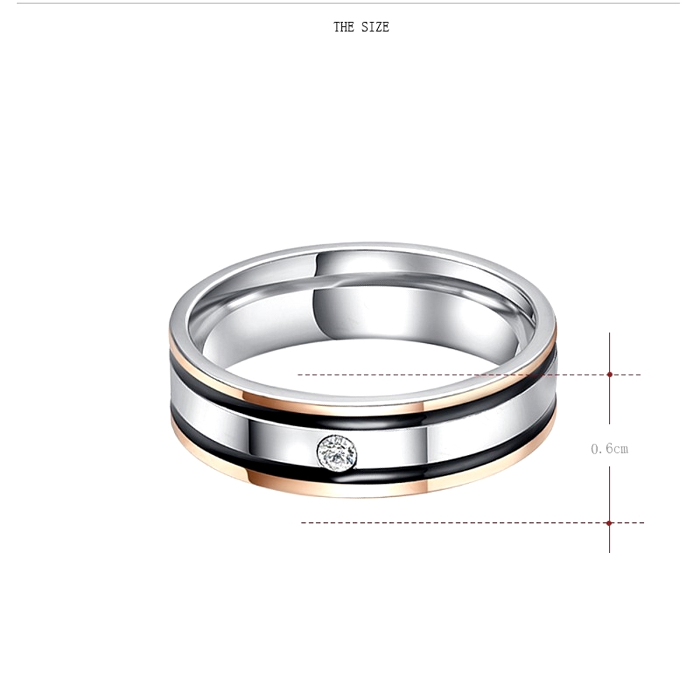 Rostfritt stål ring CZ - 3