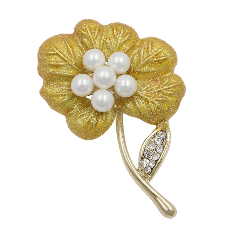Brosch Kristall Emalj Blomma - 3