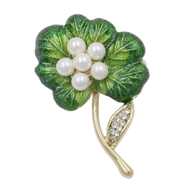 Brosch Kristall Emalj Blomma - 2