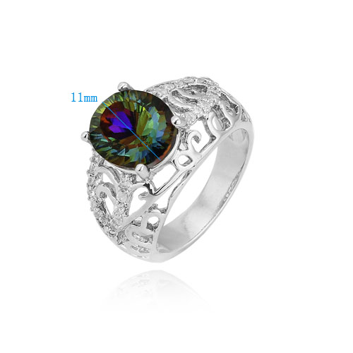 18K Vitguld Guldfyllda gulddoublé Filled CZ Ring - 2