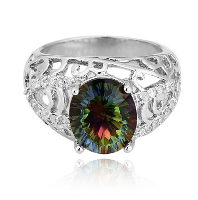 18K Vitguld Guldfyllda gulddoublé Filled CZ Ring