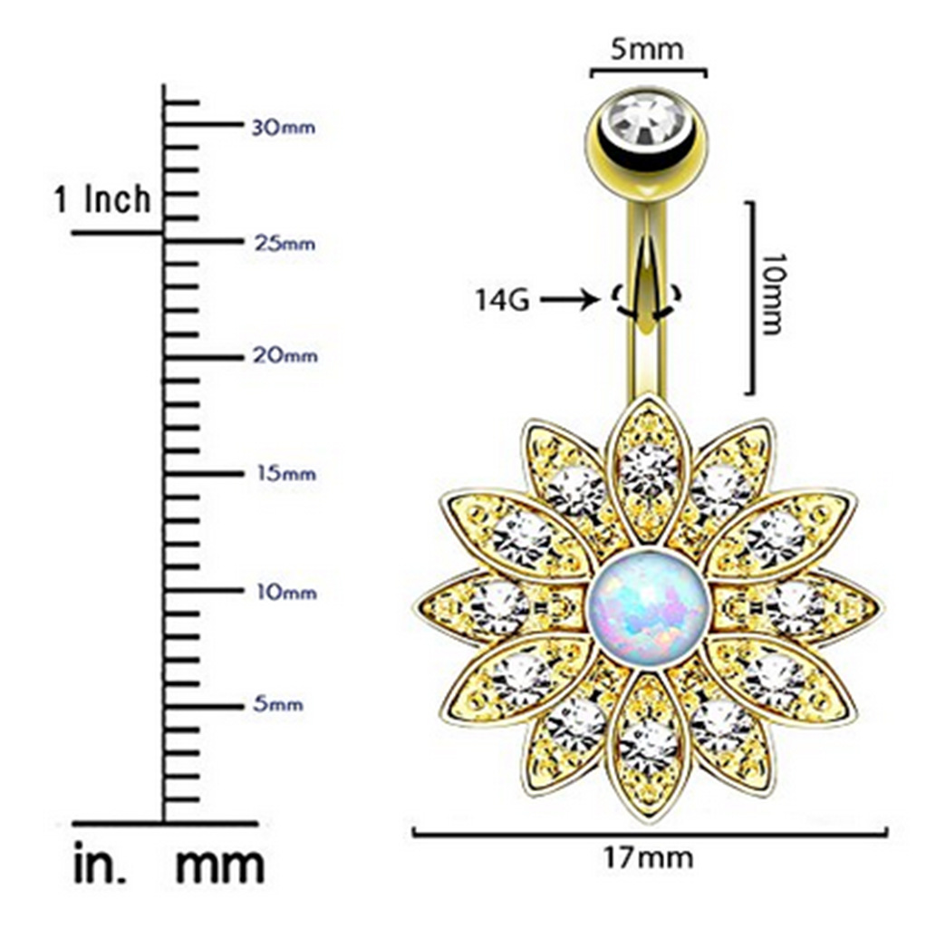 Gold Plated Navel Belly Button Ring Body Piercing - 4