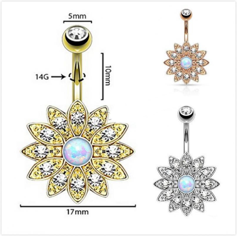 Gold Plated Navel Belly Button Ring Body Piercing - 2