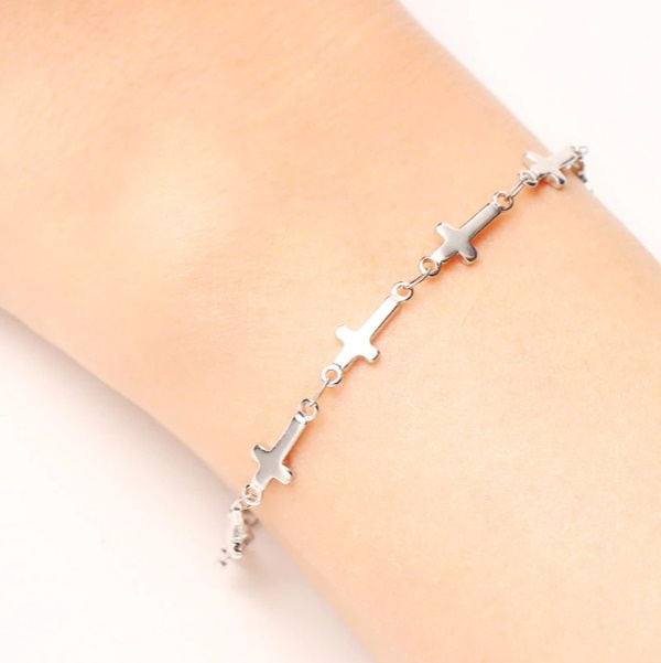 316L rostfritt stål Armband Kors GULD/SILVER