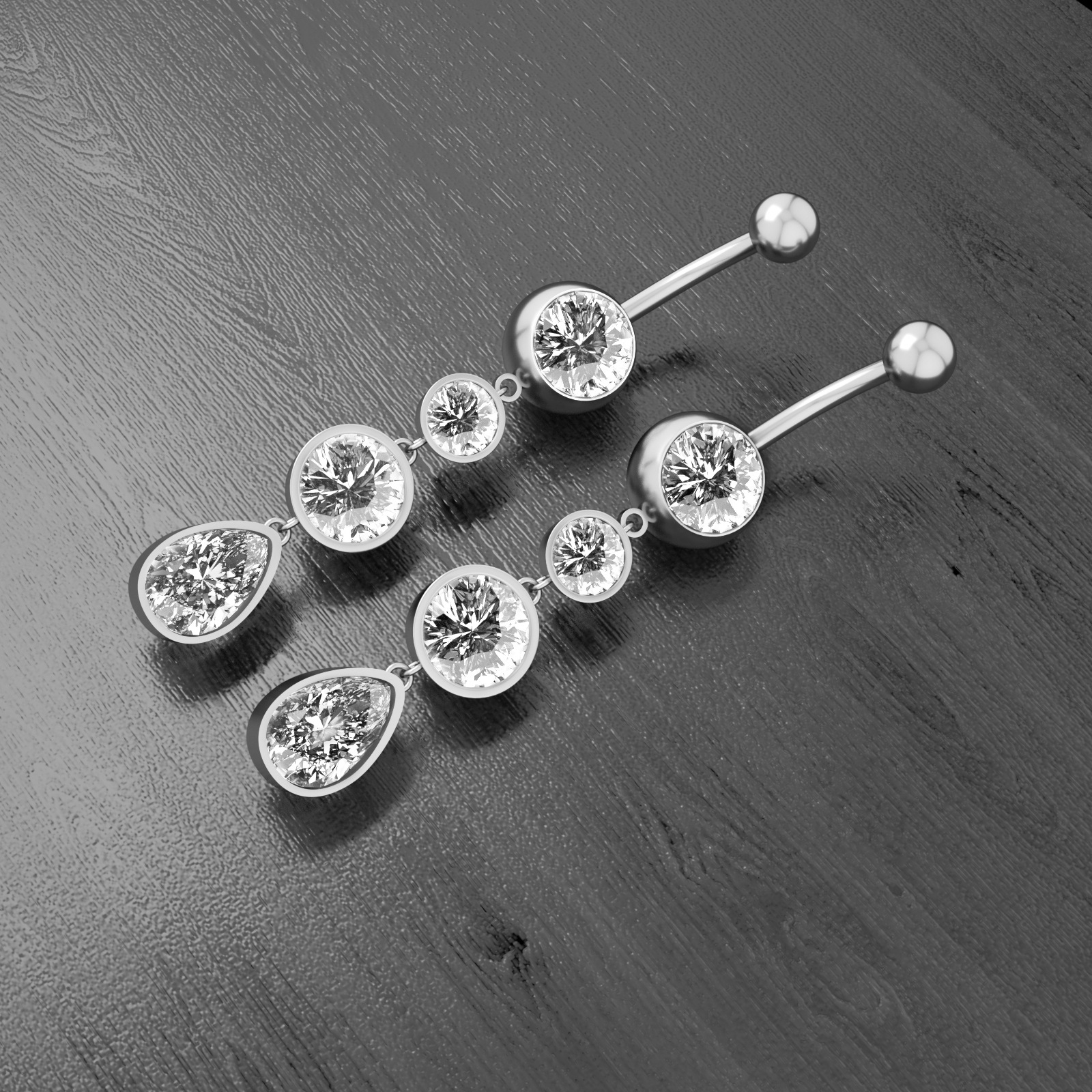 Guldpläterade Navelpiercing - 6
