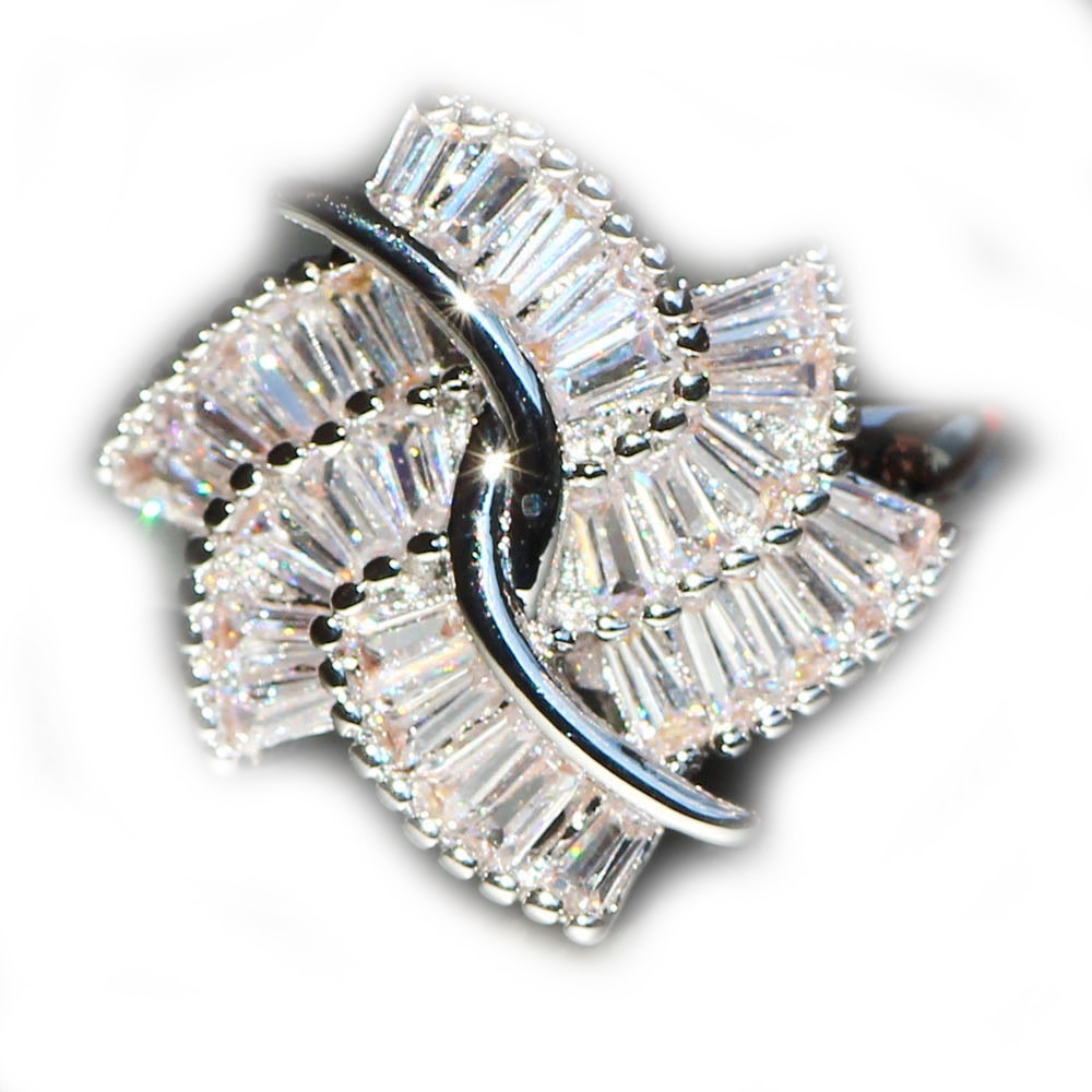 Silversmycken filled ring Vit Safir